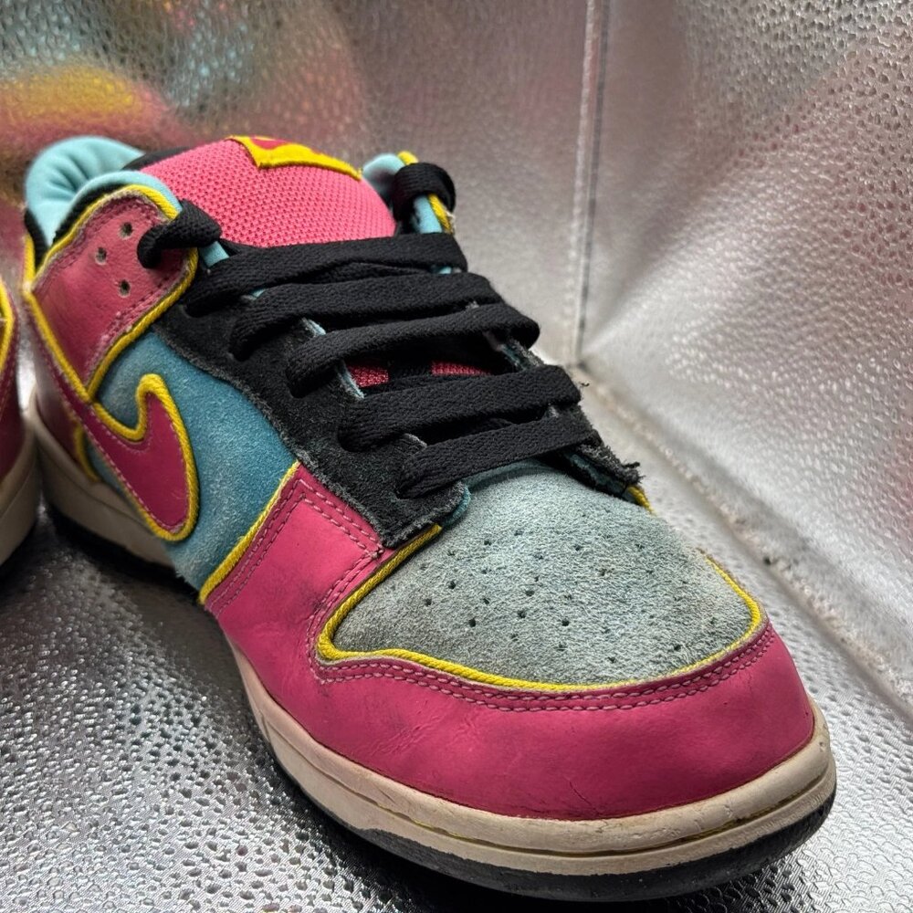 Size 9.5‎ Nike Dunk SB Low Pacman Mens Pink Blue Athletic Sneakers 313170-461 - Picture 4 of 12